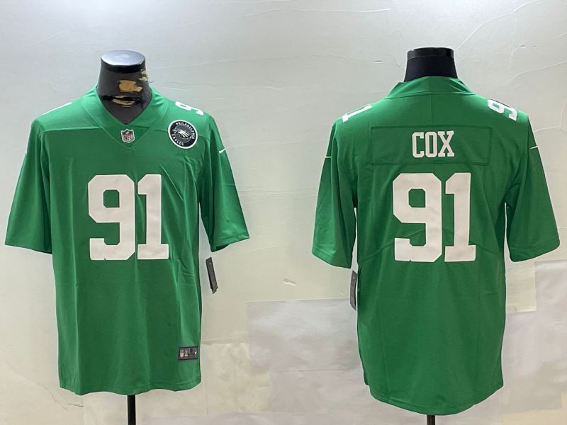 Men Philadelphia Eagles #91 Cox Green Second generation 2024 Nike Limited NFL Jersey style 3->women mlb jersey->Women Jersey